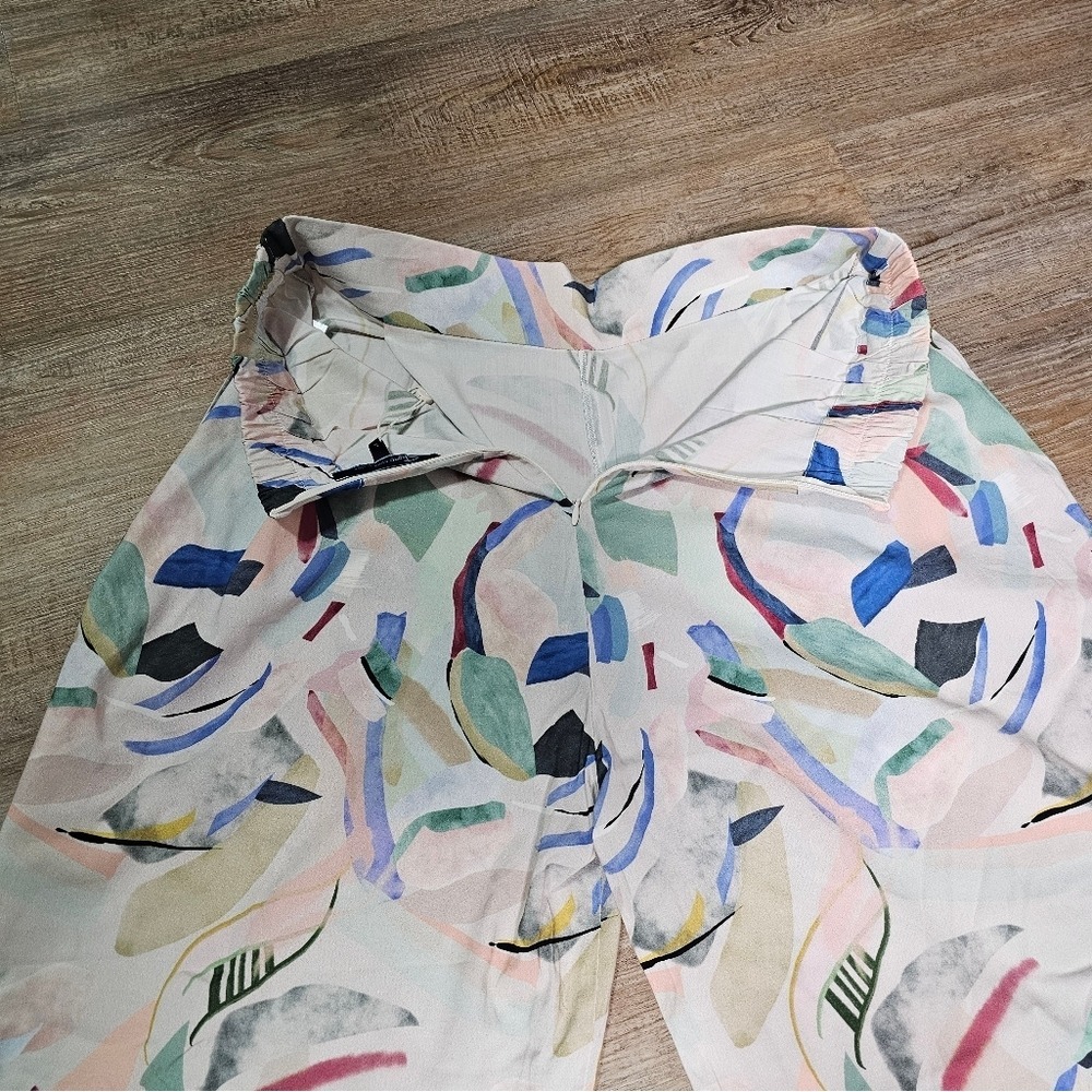 NWT Summer Wide Leg Trousers Palazo Pants Abstract Print By Shore Size L - Picture 7 of 14
